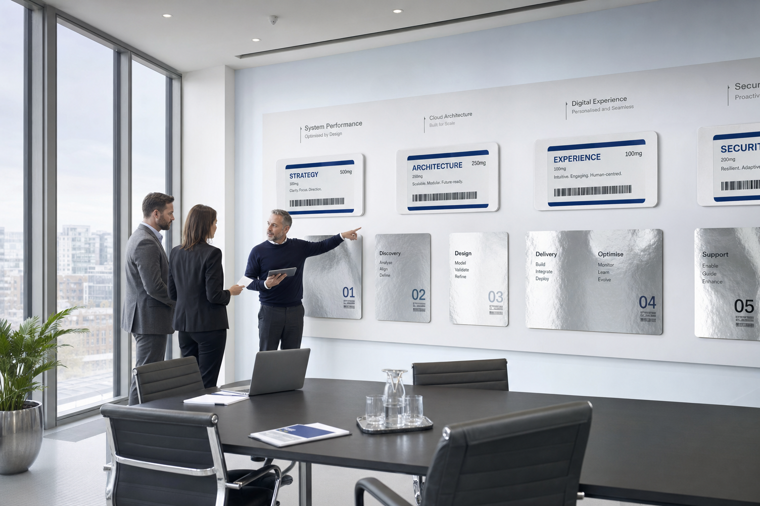 MUZ SECURE LTD consulting workspace with instruction boards