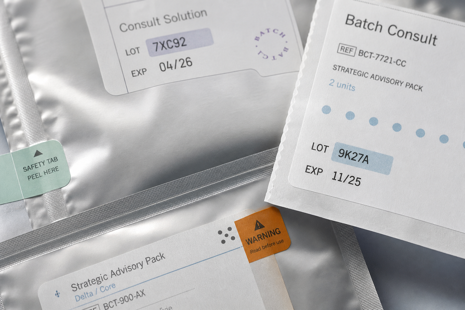 Foil and label material detail representing MUZ SECURE quality standards