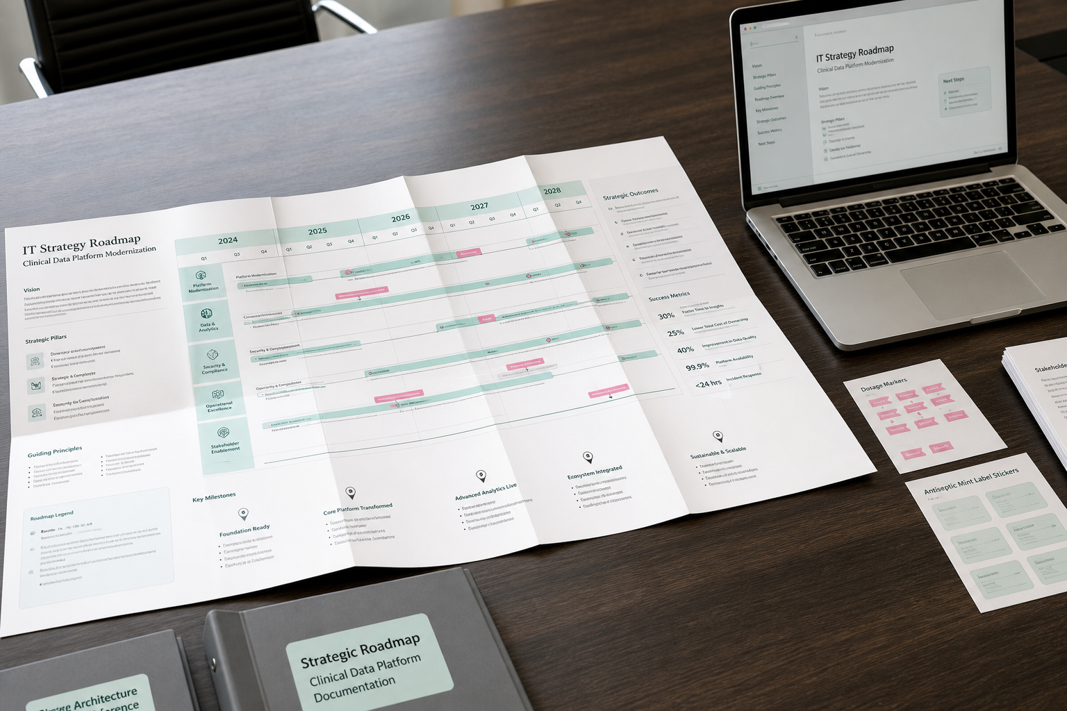 Technology roadmap leaflet used in MUZ SECURE LTD service planning